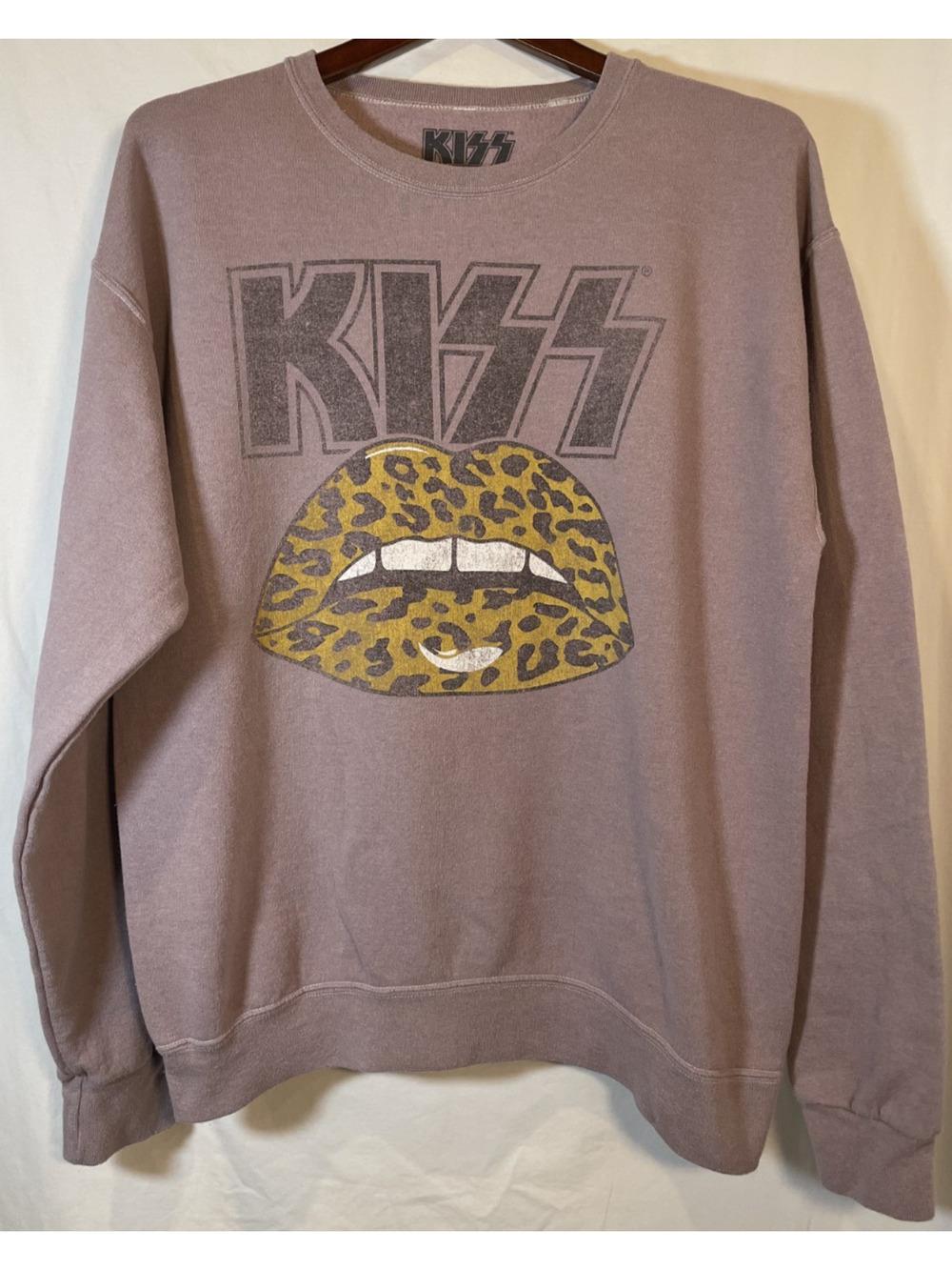 Kiss Heavy Metal Hard Rock Band Crew Neck Purple - M